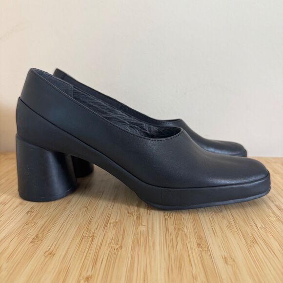 Camper Shoes - Camper Upright Pumps EU 41 Black Leather Chunky Heels